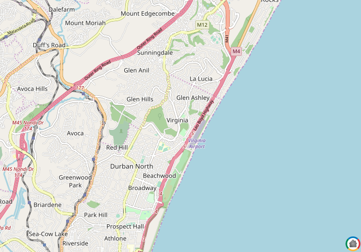 Map location of Virginia - DBN